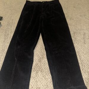 Bill Blass Corduroy Pants Mens 36x32 Relaxed Black Pleated Cuffed Black Label